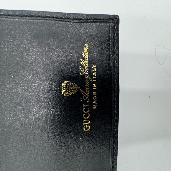 Gucci Vintage  Black Trifold Wallet with Red and Green Stripe - Picture 11 of 17